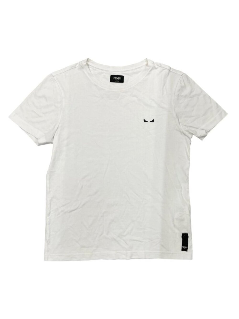 Fendi Short Sleeve T-Shirt Monster Eye Embroidery White XS